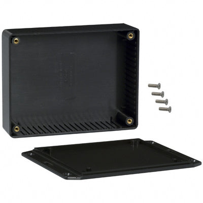1591GFLBK by Hammond Manufacturing - BOX ABS BLACK 4.744""L X 3.685""W
