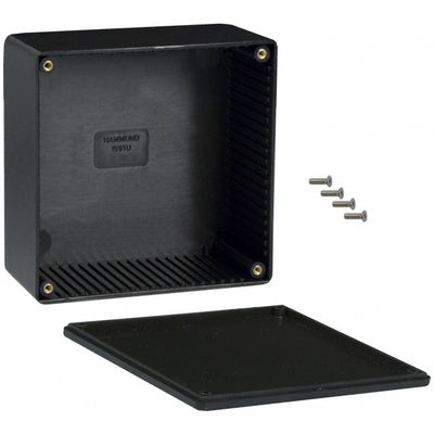 1591UBK by Hammond Manufacturing - BOX ABS BLACK 4.724""L X 4.724""W