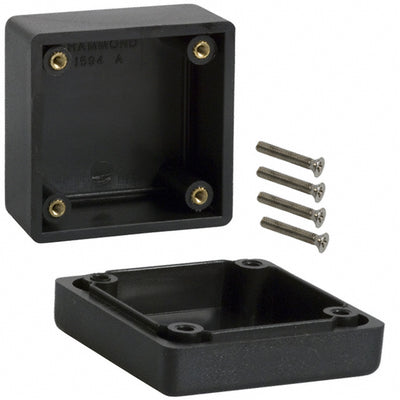 1594ABK by Hammond Manufacturing - BOX ABS BLACK 2.205""L X 2.205""W