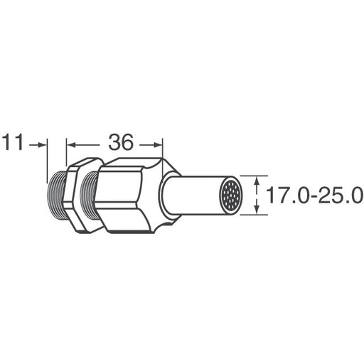 A1545.29.25 by American Electrical Inc. - CABLE GLAND 17-25MM PG29 NYLON