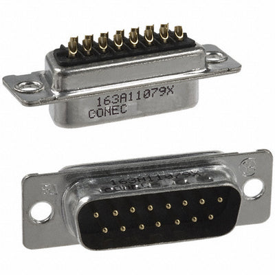 163A11079X by Conec - CONNECTOR D-SUB PLUG 15POS SLDR CUP