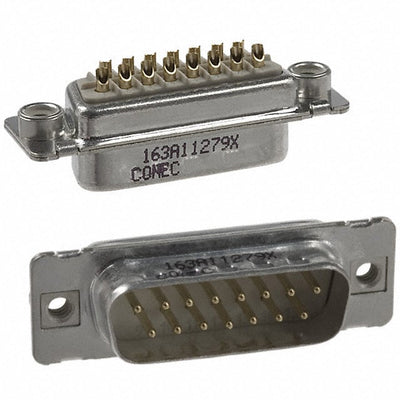 163A11279X by Conec - CONNECTOR D-SUB PLUG 15POS SLDR CUP