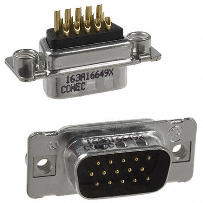 163A16649X by Conec - CONNECTOR D-SUB HD PLUG 15P SLDR CUP