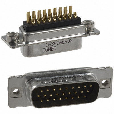 163A16659X by Conec - CONNECTOR D-SUB HD PLUG 26P SLDR CUP