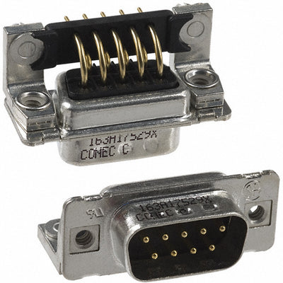 163A17529X by Conec - CONNECTOR D-SUB PLUG 9POS R/A SLDR
