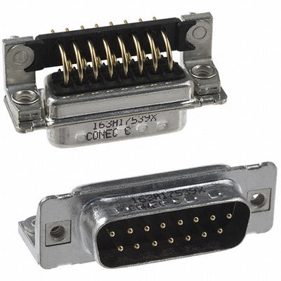 163A17539X by Conec - CONNECTOR D-SUB PLUG 15POS R/A SLDR