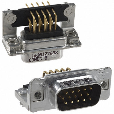 163A17769X by Conec - CONNECTOR D-SUB HD PLUG 15P R/A SLDR