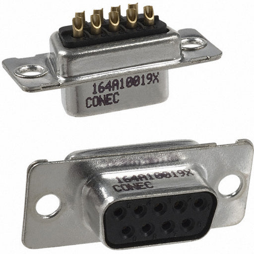 164A10019X by Conec - CONNECTOR D-SUB RCPT 9POS SLDR CUP
