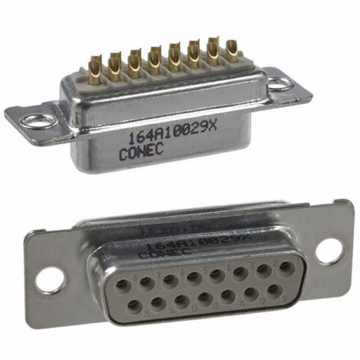 164A10029X by Conec - CONNECTOR D-SUB RCPT 15POS SLDR CUP
