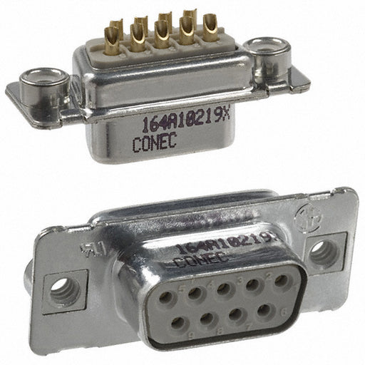 164A10219X by Conec - CONNECTOR D-SUB RCPT 9POS SLDR CUP