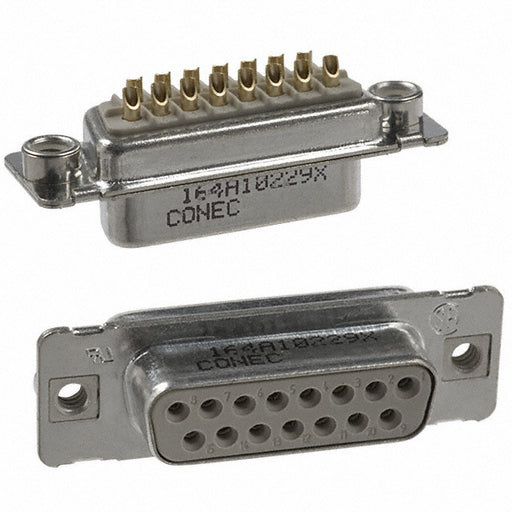 164A10229X by Conec - CONNECTOR D-SUB RCPT 15POS SLDR CUP