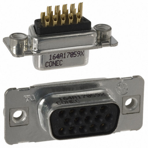 164A17059X by Conec - CONNECTOR D-SUB HD RCPT 15P SLDR CUP