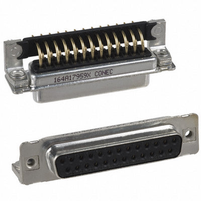 164A17959X by Conec - CONNECTOR D-SUB RCPT 25POS R/A SLDR