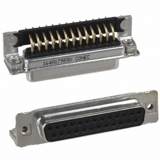 164A17959X by Conec - CONNECTOR D-SUB RCPT 25POS R/A SLDR