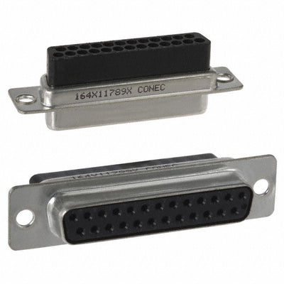 164X11789X by Conec - CONNECTOR D-SUB HOUSING RCPT 25POS