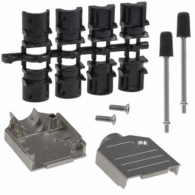 165X02609XE by Conec - CONNECTOR BACKSHELL 9POS 180DEG SHLD
