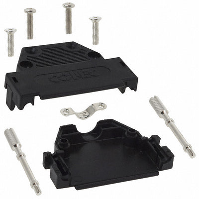 165X10159XE by Conec - CONNECTOR BACKSHELL 25POS 180DEG BLK