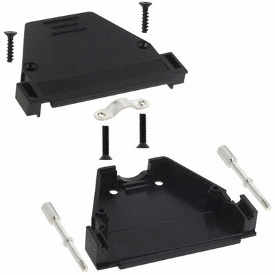 165X10179XE by Conec - CONNECTOR BACKSHELL 50POS 180DEG BLK