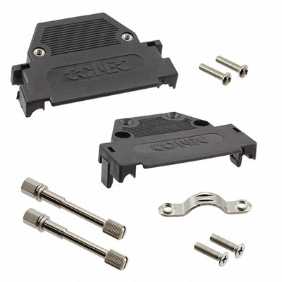 165X10259X by Conec - CONNECTOR BACKSHELL 25POS 180DEG BLK