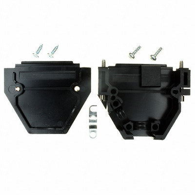 165X11259XE by Conec - CONNECTOR BACKSHELL 25P 45/180DEG BLK