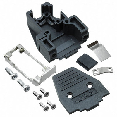 165X11279X by Conec - CONNECTOR BACKSHELL 9P 45/180DEG BLK