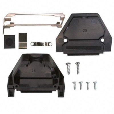 165X11299XE by Conec - CONNECTOR BACKSHELL 25P 45/180DEG BLK