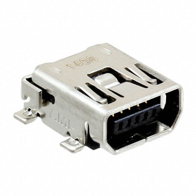1734328-2 by TE Connectivity AMP Connectors - CONNECTOR RECPT USB2.0 MINI AB SMD R/A