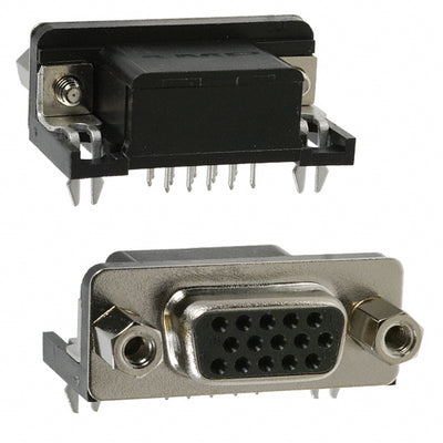 1734344-5 by TE Connectivity AMP Connectors - CONNECTOR D-SUB HD RCPT 15P R/A SLDR