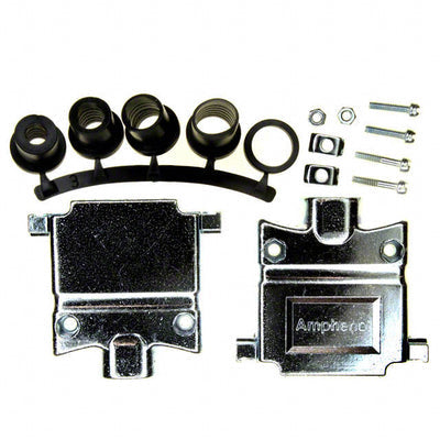 17E-1657-25 by Amphenol ICC (Commercial Products) - CONNECTOR BACKSHELL 25POS 180DEG SHLD