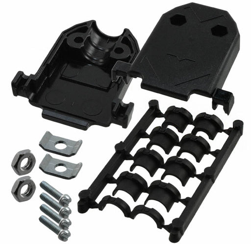 17E-1725-1 by Amphenol ICC (Commercial Products) - CONNECTOR BACKSHELL 15POS 180DEG BLK