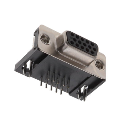 17EBH015SAA110 by Amphenol ICC (Commercial Products) - CONNECTOR D-SUB HD RCPT 15P R/A SLDR