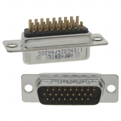 17EHD-026-P-AA-0-00 by Amphenol ICC (Commercial Products) - CONNECTOR D-SUB HD PLUG 26P SLDR CUP