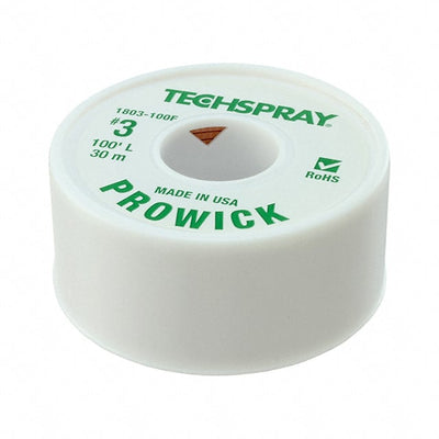 1803-100F by Techspray - DESOLDER BRAID ROSIN 0.075"" 100