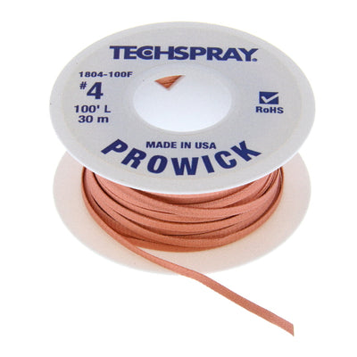 1804-100F by Techspray - DESOLDER BRAID ROSIN 0.098"" 100