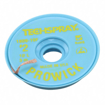 1809-10F by Techspray - DESOLDER BRAID ROSIN 0.055"" 10