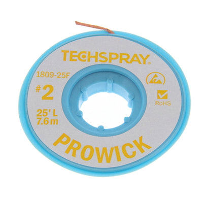 1809-25F by Techspray - DESOLDER BRAID ROSIN 0.055"" 25