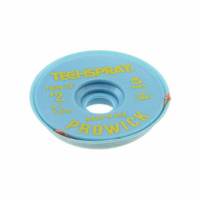 1809-5F by Techspray - DESOLDER BRAID ROSIN 0.055"" 5