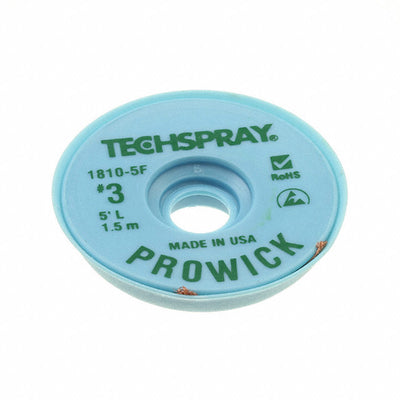 1810-5F by Techspray - DESOLDER BRAID ROSIN 0.075"" 5
