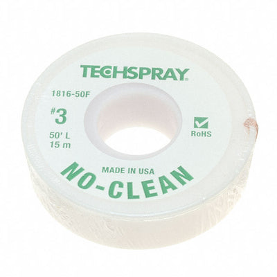 1816-50F by Techspray - DESOLDER BRAID NO-CLN 0.075"" 50