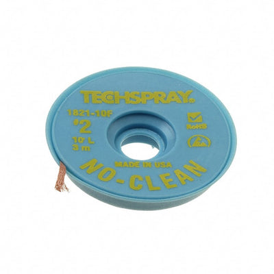 1821-10F by Techspray - DESOLDER BRAID NO-CLN 0.055"" 10