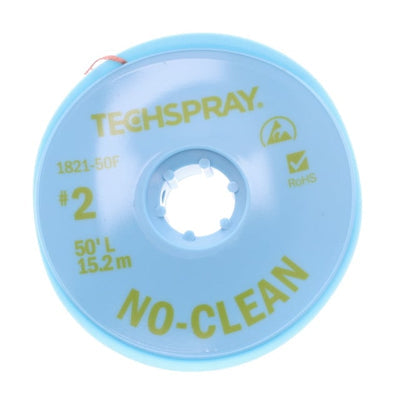 1821-50F by Techspray - DESOLDER BRAID NO-CLN 0.055"" 50