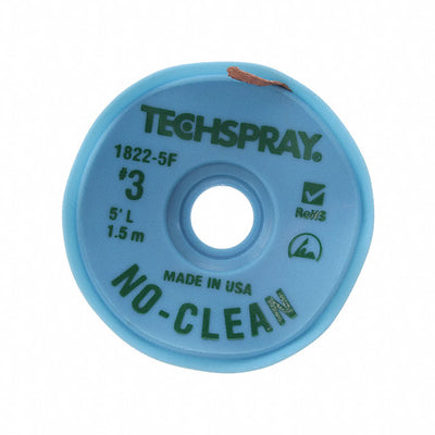 1822-5F by Techspray - DESOLDER BRAID NO-CLN 0.075"" 5