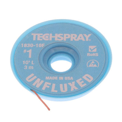 1830-10F by Techspray - DESOLDER BRAID UNFLUX 0.035"" 10