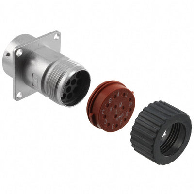 TNM0S14-0012P1L by ITT Cannon, LLC - CONNECTOR RECPT HSNG MALE 12POS PNL MT