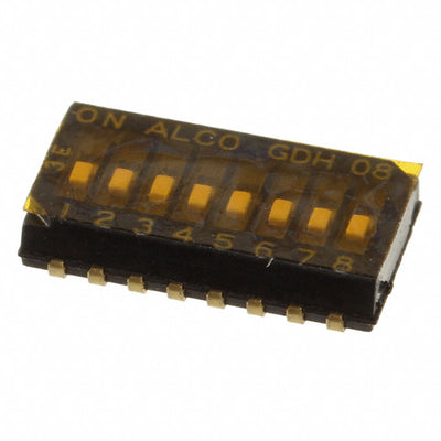 GDH08SA04 by TE Connectivity ALCOSWITCH Switches - SWITCH SLIDE DIP SPST 25MA 24V