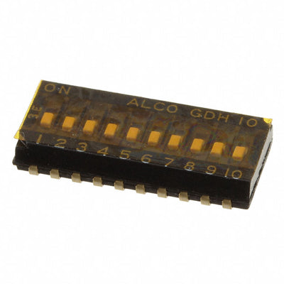 GDH10SA04 by TE Connectivity ALCOSWITCH Switches - SWITCH SLIDE DIP SPST 25MA 24V