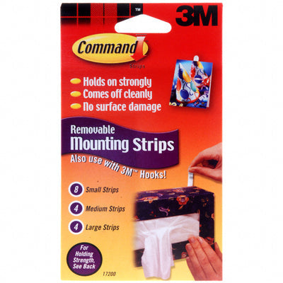 17200 by 3M - COMMAND ADHESIVE STRIPS 8S 4M 4L