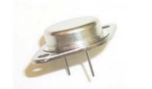A small round metallic object with a flat top and two short prongs, photographed on a plain white background.