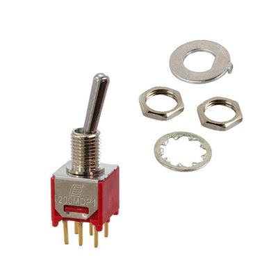 200MDP1T1B1M2REH by E-Switch - SWITCH TOGGLE DPDT 0.4VA 20V
