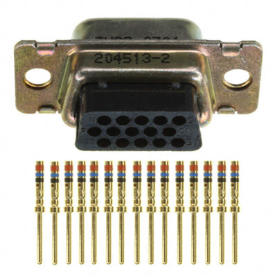 204513-2 by TE Connectivity Aerospace, Defense and Marine - CONNECTOR D-SUB HD PLUG 15P PNL MNT